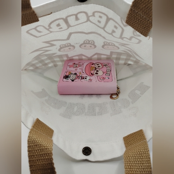 🆕LABUBU White Canvas Tote with Brown Graphic Print (8"H×8"L) - Picture 4 of 4